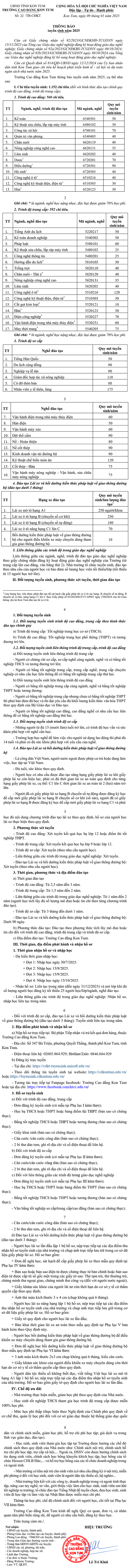 Trường Cao Đẳng Kon Tum